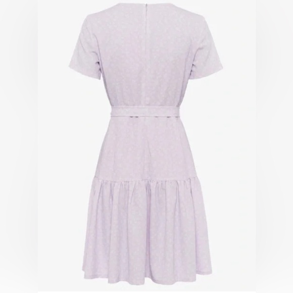 French Connection Mono Armoise Lavender Floral Wrap Mini Dress - Picture 2 of 13